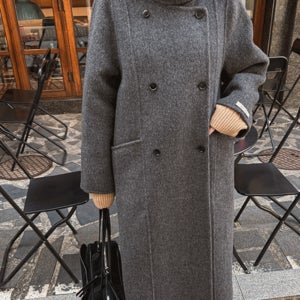 [울100%/핸드메이드] 울하이넥더블맥시코트(HAND MADE)