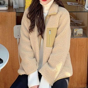 [하프클럽] ONM 여자 20대 데일리룩 아우터 양면 점퍼 뽀글이