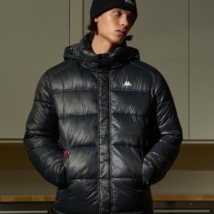 카파 카파 하이넥 스위치업 후드 패딩 유니 (블랙)