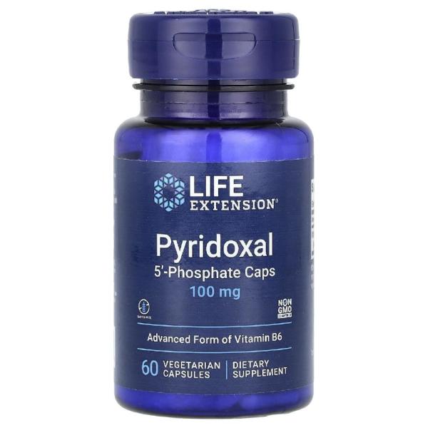 라이프 익스텐션 <b>피리독살 5 -포스테이트 캡슐 100mg</b> 베지 60정