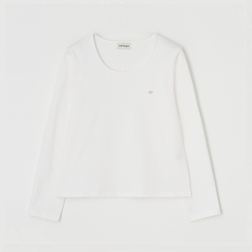 아워호프 로고 실키 유넥 슬리브 티셔츠 H25FA TS01