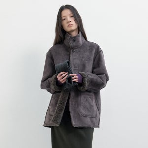 [포저] 리버시블 시어링 무스탕 (다크그레이)