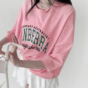 내일도착 반소매티셔츠 [여름신상]실물대박💘레터링 프린팅 빅사이즈 오버핏 반팔 롱 티셔츠