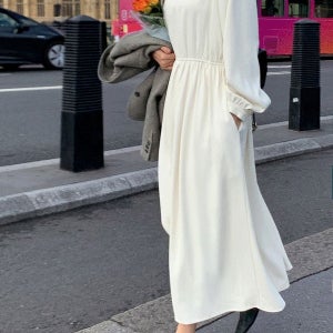 내일도착 롱원피스 🌸[직진배송][MNLB] 아리아 드레시 투웨이 셔링 플레어 롱 원피스