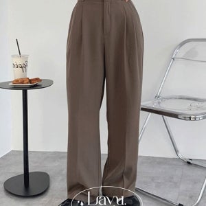 내일도착 슬랙스 봄 가을 입기 좋은 촤르르핏 하이웨스트 핀턱 뒷밴딩 와이드 슬랙스 4color [구김적은슬랙스/일자핏슬랙스/하객룩/오피스룩/캐주얼슬랙스/밤색슬랙스/가을슬랙스/봄슬랙