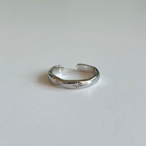 내일도착 패션반지 [made] 섬광 각인 볼드 웨이브 오픈 링 반지