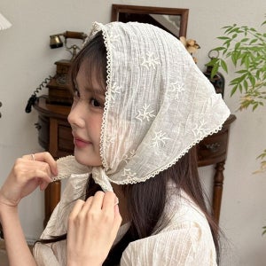 내일도착 반다나/두건 [벚꽃룩🌸] 빈티지 링클 헤어 두건 스카프 3color