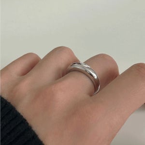 내일도착 패션반지 [변색X]심플 볼드 볼륨 라운드 실버 오픈링 반지