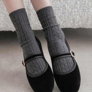 내일도착 플랫슈즈 (쫀득몰드창) 가벼워 털 메리제인슈즈(1cm)