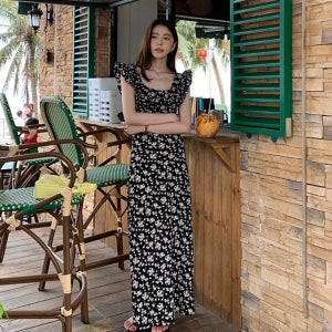 내일도착 롱원피스 [고퀄💖] ★디바 플라워 롱원피스 드레스 ★레이어드/나시원피스/바캉스룩/하객룩원피스/휴양지원피스/휴가지/피서/여행룩/페미닌/뷔스티에/여행룩/출근룩/데이트룩