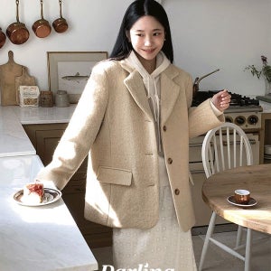 내일도착 퍼재킷 [울95%][MADE]허그미 울 브러쉬드 자켓(모헤어무드, 헤어리자켓, 하프코트, 겨울자켓, 브랜드퀄리티, 블프, 연말룩, 울자켓, 브러시드자켓, 겨울코트, 울코트