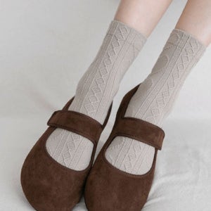 내일도착 플랫슈즈 토스티 벨크로 키높이 메리제인(3cm)