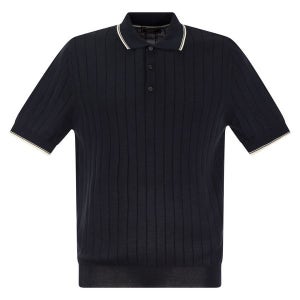 [페세리코] (MAN) 24SS Polo shirt in pure cotton crepe yarn with flat rib R59314F14 9173B_R59314F14 9173B