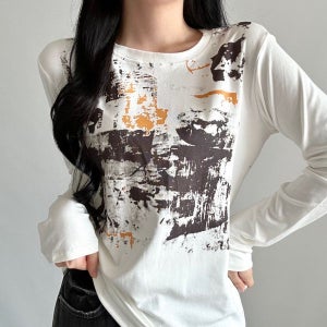 내일도착 긴소매티셔츠 밀레니얼 Y2K 긴팔 티셔츠 프린트