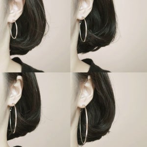 내일도착 써지컬 스틸 best✨ 원터치 써지컬스틸 볼드 링귀걸이 [3cm,4cm,5cm,6cm,7cm,8cm]