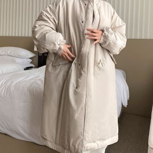 내일도착 롱패딩 다즐링 오버핏 롱 야상 패딩 점퍼 - 빅사이즈/겨울 아우터