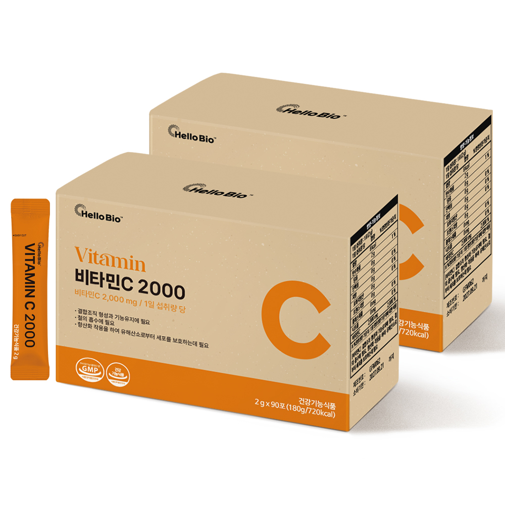 헬로바이오 <b>비타민C</b> 2000 2g x 90포, 2개