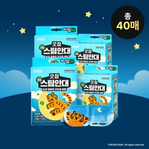 동국제약 굿잠 [단 하루] 굿잠 병풀 스팀안대 무직타이거 콜라보 총 40매 (10매입 × 4박스) / 수면 온열 숙면 일회용 눈찜질 아이마스크