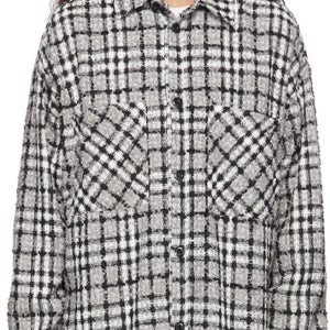 페이스커넥션 Black White Check Tweed Shirt jacket