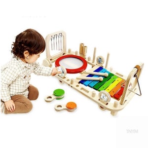 음악교구 멜로디장난감 벽걸이장식인테리어 원목 벽걸이 멜로디 악기세트