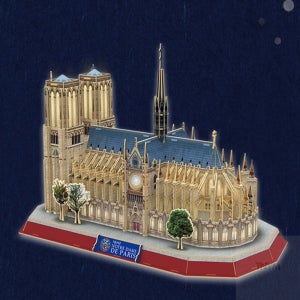 인테리어모형 세계건축물만들기 퍼즐만들기 3D 입체퍼즐 노트르담 대성당 LED