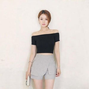 [하프클럽]보트넥 와이드입술넥 가을이너 라운드넥 반팔 입술넥티