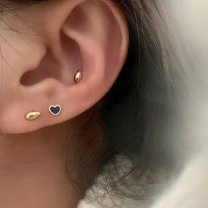 [당일 발송] 18K GOLD Bean earrings, 0.7CENTIMETER