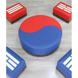 창의력증진아기놀이의자 아기편한의자 유아휴식의자 태극기 보조의자 셋트