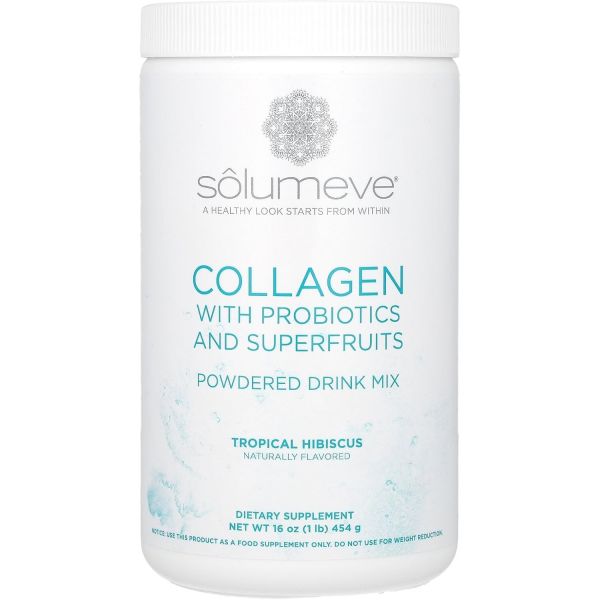 <b>콜라겐</b> 주름 피부 탄력 프로바이오틱스와 슈퍼프루트가 함유된 분말 음료 믹스 트로피컬 <b>히비스커스</b> 16온스(454g)  1개