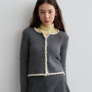 [마그넷 아카이브] Lama Two Tone Cardigan (Gray)