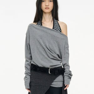 [세릭] INCISION TAPERED TOP / GRAY CR25WHTS004GRF