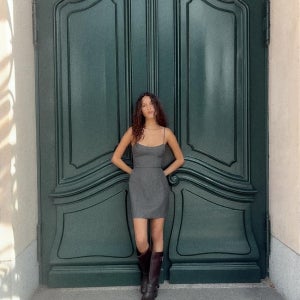 국내배송 자라 ZARA 여성 스트랩 미니 원피스 먹색 9233230822 1459438