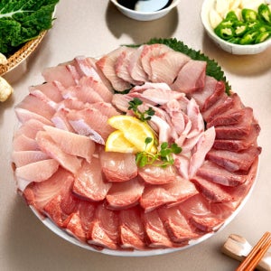 두툼한 제철 동해안 특대 방어 회 슬라이스(10kg 이상급) 300g