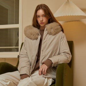 유로컬렉션 [정가 199,000원][로안]폭스퍼 후드 구스다운 자켓