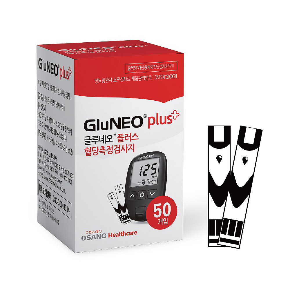 오상헬스케어 메디위 글루네오 플러스 혈당시험지  100매입, 1개
