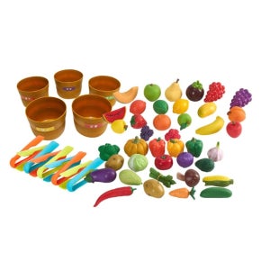 말랑 음식모형 집게 바구니 수세기 수학교구 세트 아기식사예절 편식개선 인지능력 두