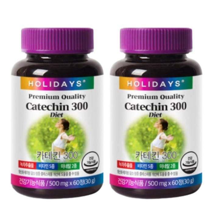 <b>홀리데이즈</b> 카테킨 300 <b>녹차</b> 비타민 미네랄 60정 X2