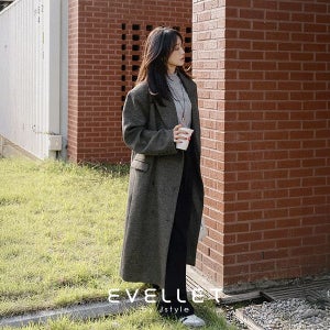 내일도착 롱코트 [제작/빅사이즈]이블렛 로베네 울 누빔 카라 더블 롱코트 제이스타일