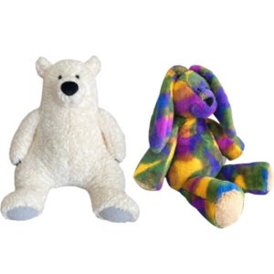 테이스티드 토끼 + 북극곰 2종 애착 인형 레인보우 L