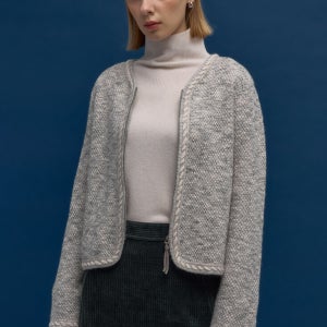 투웨이 집업 니트 트위드 가디건-L1G42KCD070