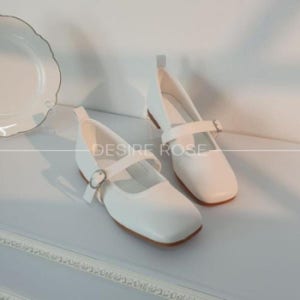 [디자이어로즈] 화이트 메리제인슈즈 봄 플랫슈즈 (13283386)