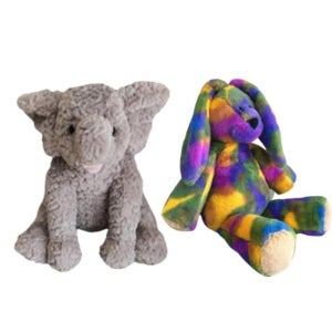 테이스티드 토끼 + 코끼리 2종 애착 인형 레인보우 L