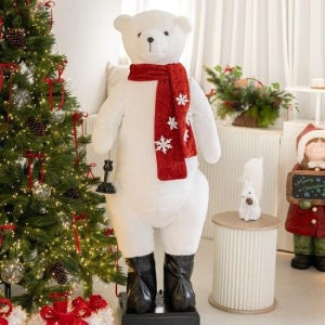 /플라워트리 크리스마스 북극곰 인형 대형 장식 작동 화이트 150cm