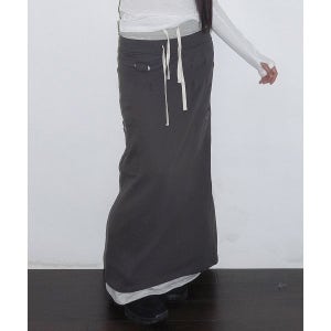 매장정품 MILLO WOMEN [수민 PICK]벨트 홀 맥시 스커트 [차콜]