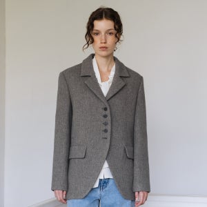 [앤유] 테일러드 울 자켓 (Black/Melange gray)_2FFUJK02