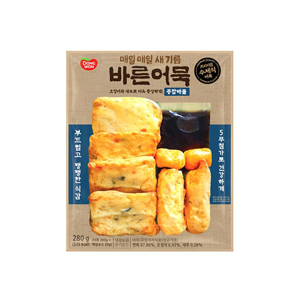 동원에프앤비 <b>바른</b>어묵 종합해물 280g, 1개