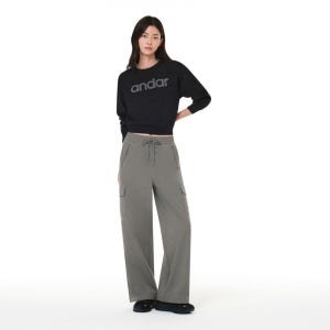 [안다르] 에어리핏 기모 세미와이드 카고 팬츠