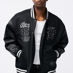 패디드 바시티 울 자켓 (Black)