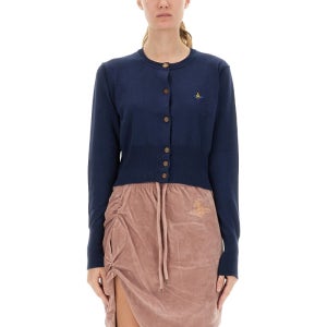 비비안웨스트우드 버튼 프론트 크루넥 캐시미어 가디건 1803002U Y001VK410