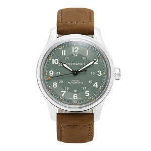 해밀턴 (현대Hmall) 해밀턴 H70545560 카키 필드 티타늄 남성 가죽시계